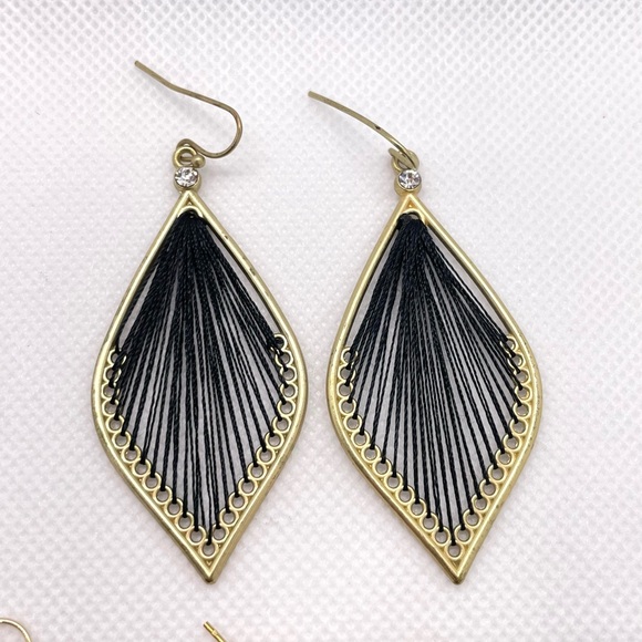 FOUR PAIR Goldtone Drop Earrings Bundle! Absolutely Gorgeous Set! Lot of FOUR! - Picture 4 of 7